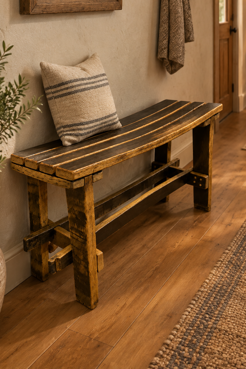 Whisky stave bench indoor/outdoor